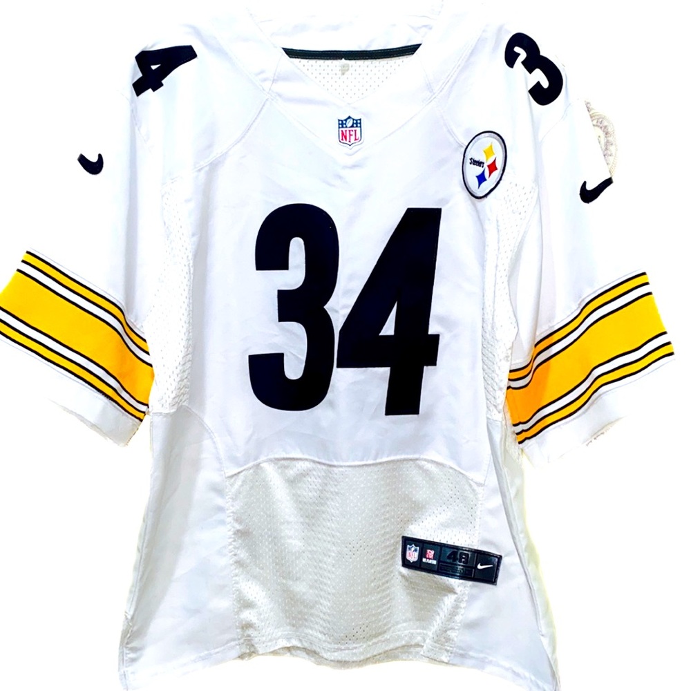 NIKE: STEELERS NFL JERSEY: DEANGELO WILLIAMS #34 WHITE/ BLACK/ YELLOW SZ 48